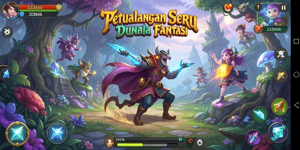 Tangkapan layar gameplay petualangan yang seru di 333666.