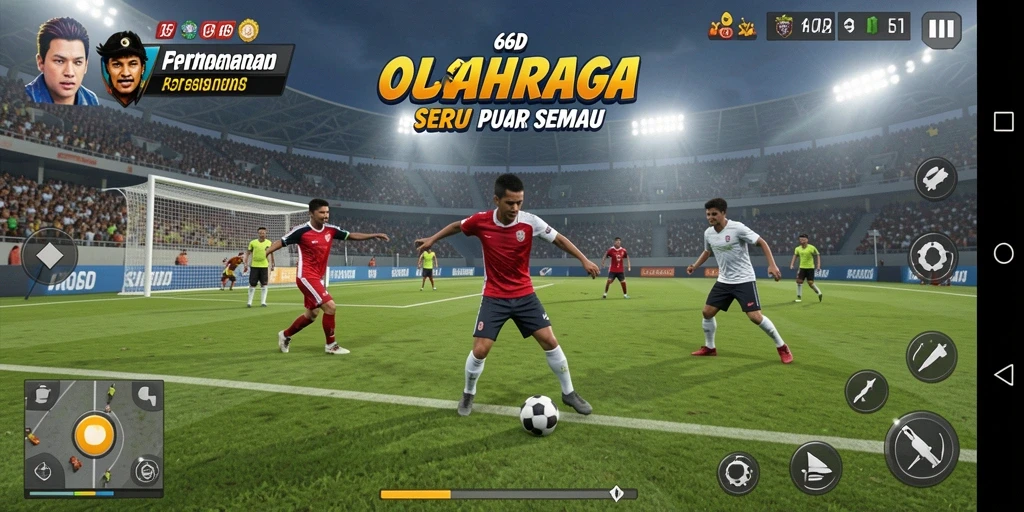 Gameplay menarik dengan aksi olahraga yang intens.