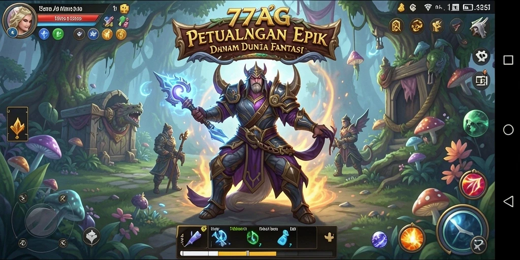 Gameplay 77AG yang mendebarkan dalam dunia RPG fantasi.