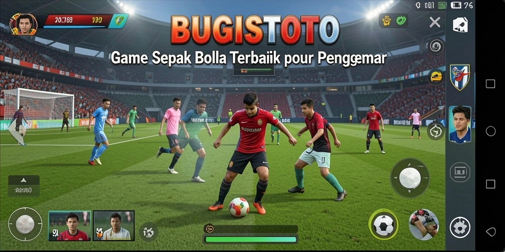 Tampilan gameplay <strong>BUGISTOTO</strong> yang mendebarkan saat pertandingan sepak bola.