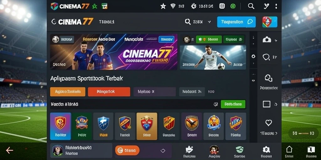 Tampilan antarmuka menarik dari aplikasi Sportsbook CINEMA77.
