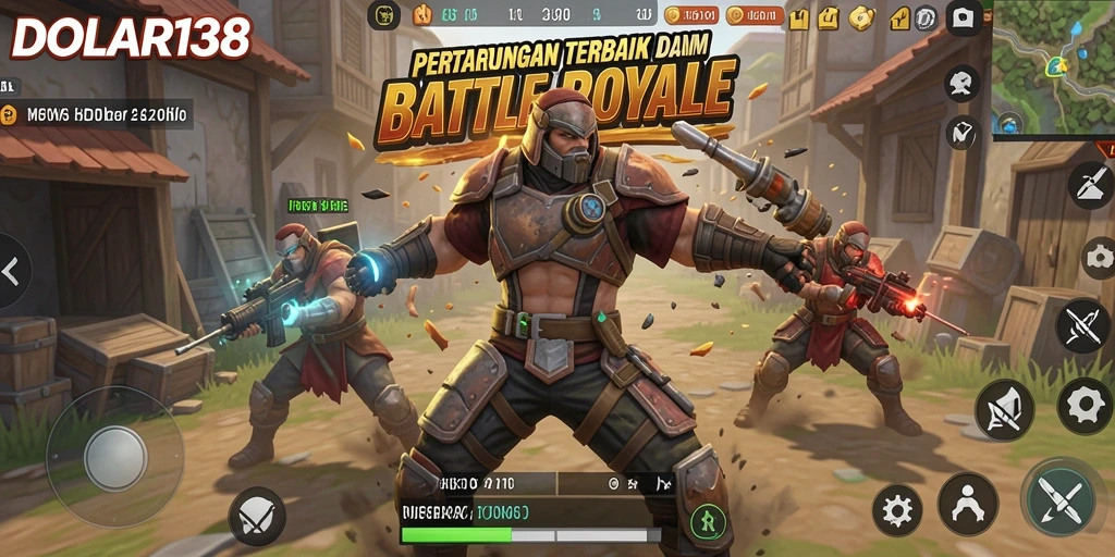 Tangkapan layar menampilkan aksi intense dalam gameplay Battle Royale.