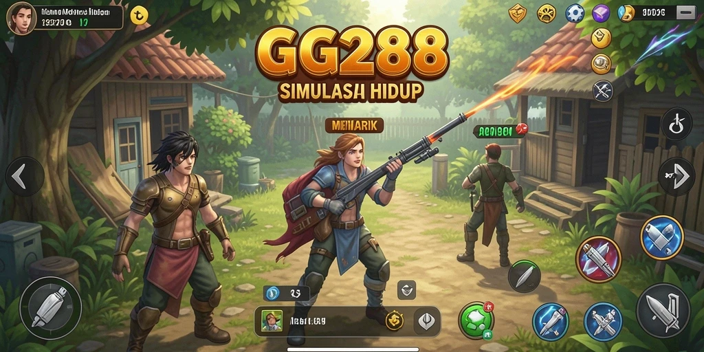 Tampilan gameplay menarik dari GG288 yang menggambarkan dunia simulasi.