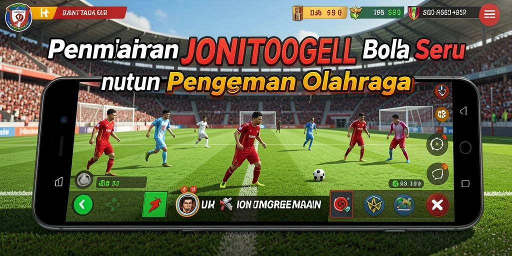 Tampilan gameplay JONITOGEL yang memukau di lapangan sepak bola.