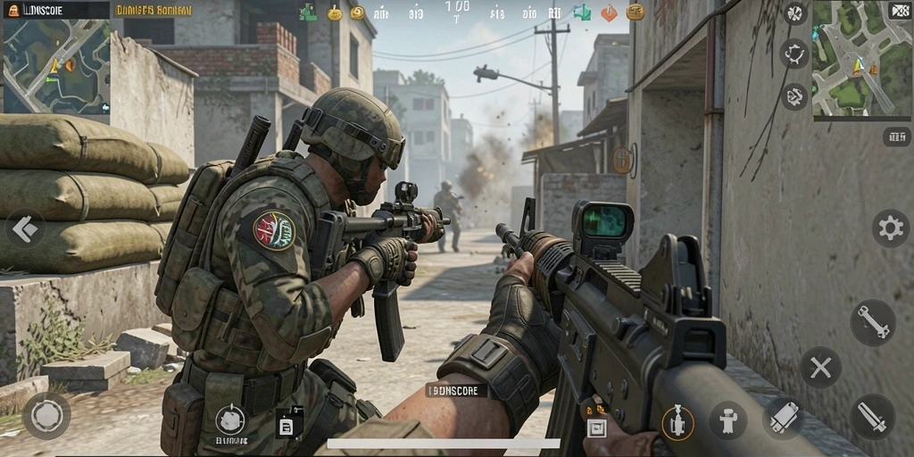 Screenshot game LDNSCORE menampilkan aksi tempur yang seru dan mendebarkan.