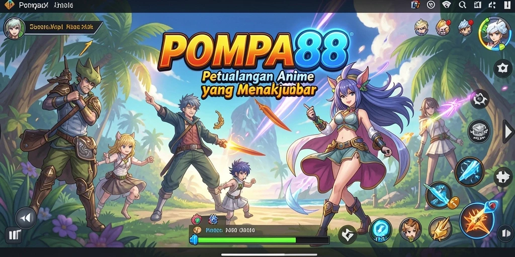 Screenshot gameplay POMPA88 menampilkan aksi epik dalam dunia Anime.