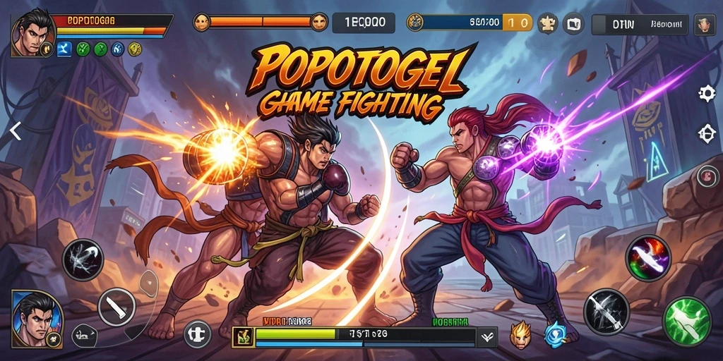 Gameplay pertarungan seru di arena POPOTOGEL.