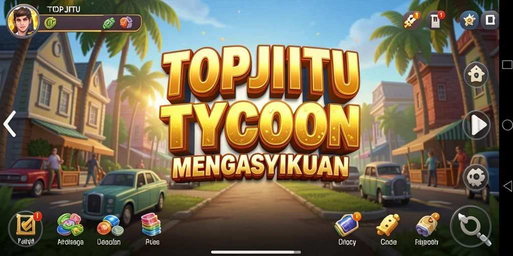 Screenshot gameplay TOPJITU yang menampilkan aksi manajemen tycoon.