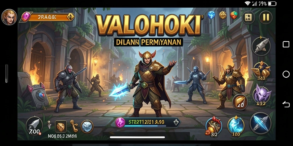 Tampilan strategis permainan VALOHOKI dengan pertempuran intens.