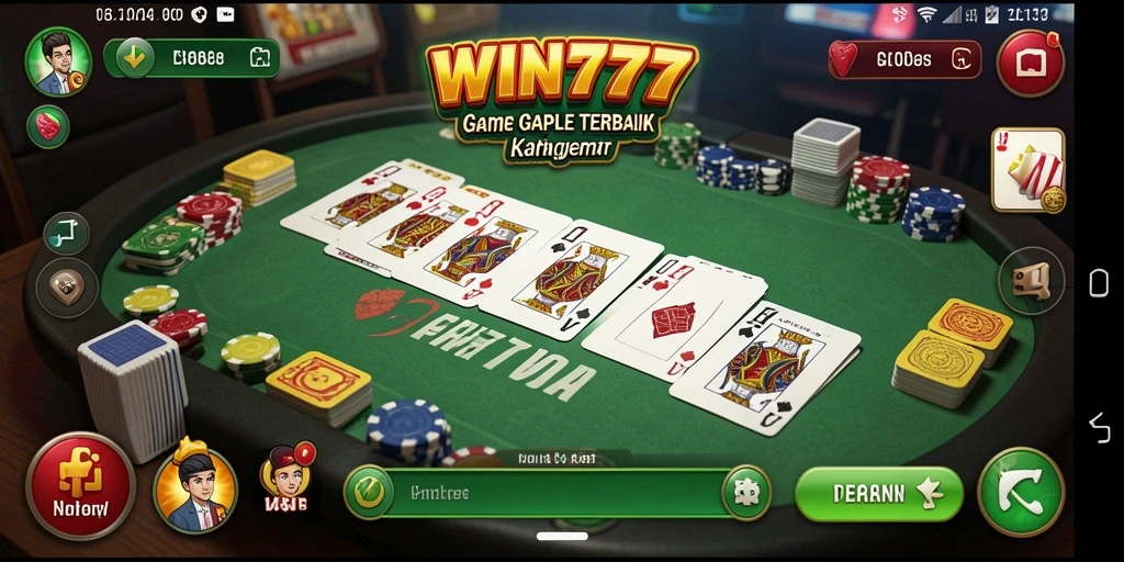 Screenshot gameplay WIN777 menampilkan suasana seru permainan Gaple.